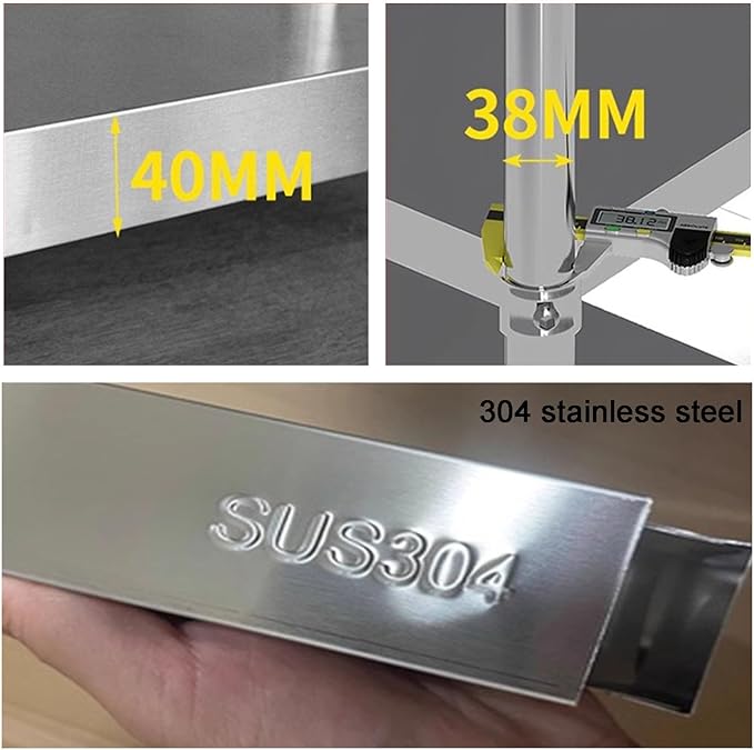 XPLKQXE Stainless Steel Ceiling Shelf, Hanging Industrial Ceiling Mount Storage Rack, Kitchen Wall Mounted Plant Stand/Wall Decor for Bar Cafe Kitchen(Silver-2lay,150x40x120cm)