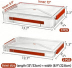 Set of 3 Portable Paper Storage Box Organizer, 9" X 13" Clear Plastic File Storage Box with Lids, Stackable Document Box Project Case for Organizing A4 File Paper, School Supply, Craft