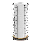 BROOKSTONE, Stylish Toilet Paper Holder with Bamboo Base, Freestanding Bathroom Tissue Organizer, Minimalistic Storage Solution, Modern Trending Design [Holds Large Rolls], Black…