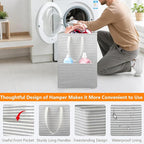 Ultra-durable Laundry Hamper with Practical Side Pocket,Freestanding Laundry Basket with Portable Handles,Foldable Dirty Clothes Basket Space-saving Storage for Bathroom,Bedroom,Nursery,Dorm,Camper,RV
