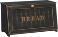 Vintage Bread Box for Kitchen Countertop, Retro Design Bread Storage Container, Farmhouse Wooden Counter Breadbox, Small Bamboo Bread Bin Holder for Homemade Bread, Black