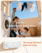 Retractable Clothesline 2X16.7 ft – Heavy-Duty 44 lb, Rust-Proof Stainless Steel, Wall-Mounted Indoor/Outdoor Clothes Line, Easy Install for Bathroom, Balcony & Apartment