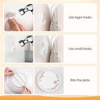 Bilillo 6 Pack Plate Hangers for The Wall, Suitable for 4-6 inch Art Plate, Stainless Steel Invisible Heavy Duty Wire Plate Holder with Wall Hooks, Plate Hangers for Displaying Plates, Silver