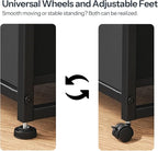 HOOBRO File Cabinet, 2-Drawer Vertical Mobile Office Cabinet, Rolling Printer Stand, for A4/Letter Size Files, Nonwovens Drawer, for Home Office, Black BB21WJ01