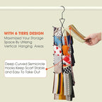 Scarf Hanger 12 Storages,Purse Hanger with 360 Swivel Hook,Scarf Organizer Scarf Hangers for Closet,for Scarves, Shawl,Belt,Purse & Baseball Cap