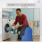 LFH Home Cotton Canvas Large Laundry Bag with Handle, Heavy Duty Drawstring Closure Washable Laundry Bags, School Travel, Home, Hotel, College Dorm, Organizer Sack, Toys Clothes 28x36-Sky Blue
