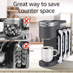 K Cup Holder for Keurig: Coffee Pod Holder for Counter Small Space - Kcup holder for Wall Mount (4, Oasis Blue)