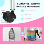 COSTWAY 20-Drawer Rolling Storage Cart, Utility Storage Organizer Cart for Tools, Scrapbook, Paper, Craft, Multipurpose Storage Trolley on Wheels for Home Office School (Rainbow)