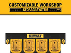 DEWALT Battery Organizer, Holds up to 4 Batteries, Mount Rail, Workshop Storage System Compatible (DWST82819)