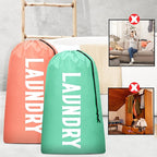 2 Pack XL Travel Laundry Bag, Machine Washable Dirty Clothes Organizer, Large Enough to Hold 4 Loads of Laundry, Easy Fit a Laundry Hamper or Basket (Light Pink + Light Blue)