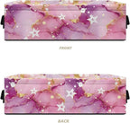 Toilet Paper Baskets Collapsible Storage Bin Rectangular Decorative Basket for Organizing Toilet Paper Basket for Bathroom Living Room Countertop Decor, Pink Marble Star