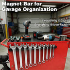 Double Sided Magnetic Tool Holder, 17 Inch Magnetic Screwdriver Holder Rack, Easy to Install Magnet Tool Organizer for Garage Storage, Workshop, Jobsite, Shed and Kitchen (2 Pack)