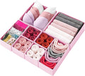Drawer Organizer Clothes 8 Pack Clothes Organizer Dresser Drawer Organizers for Socks Underwears Bras Foldable Closet Organizers and Storage Fabric Storage Dividers for Nursery Bedroom, Pink