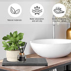 3PCS Water Absorbing Stone Tray, Fast Drying Stone Sink Tray, Stones Soap Trays, Water Absorbent Diatomite Trays, Diatomite Coasters for Kitchen Sink Bathroom Counter, Hand Soap Dish & Holders