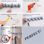Broom Hanger Wall Mount Broom and Mop Organizer Wall Hanging Garden Tool Organizers Rack Garage Laundry Room Organizations and Storage with Hooks Heavy Duty