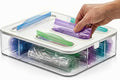 HIMUS Food Storage Bag Organizer - 4 in 1 Plastic Baggie Organizer for Drawer | Compatible with Sandwich, Snack, Gallon, Quart & Slider | Plastic Bag Organizers Kitchen Storage| Wall & Drawer Mount