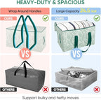 BALEINE 8-Pack Oversized Moving Bags with Reinforced Handles, Heavy-Duty Storage Tote for Clothes, Moving Supplies (Antique Folidage, 8-Pack)