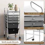 GOFLAME 6-Drawer Rolling Storage Cart, Multifunctional Art Craft Organizer Cart, Mobile Utility Storage Cart with Removable Drawers & Lockable Wheels, Craft Cart for Home Office, School, Gray Gradient
