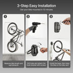 Swivel Bike Wall Mount, Heavy Duty Vertical Bike Rack with Fixed Hooks for Garage Storage, Wall Mounted Bicycle Hangers Holds up to 77 lbs for Indoor, 4 Pack