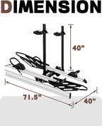 Young Hitch Mount Bike Rack with Ramp, 200 lbs. Capacity for 2 E-Bikes, Fat Tire and Standard, fits Cars, SUVs, RVs, Trailers with 2 Inch Receiver
