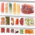 SPLF 18 Pack BPA FREE Reusable Storage Bags (6 Gallon Freezer Bags, 6 Sandwich Bags, 6 Snack Bags), Extra Thick Leakproof Silicone and Plastic Free Lunch Bag