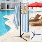 Pool Towel Rack Outdoor 60 Inch Height Outdoor Towel Rack For Pool Heavy-Duty Towel Stand Rustproof & Slip-Resistant Towel Drying Rack Suitable For Indoor Use For Towels, Clothing, Swim Rings, Goggles