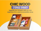YBM HOME Bamboo Drawer Organizer Storage Box for Kitchen Drawer, Junk Drawer, Office, Bedroom, Children Room, Craft, Sewing, and Bathroom, 2 Pack 6x15x2 inch