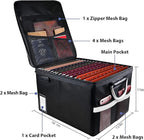 TOMKID Fireproof Document Box, Fireproof File Box with Lids, Important Document Organizer Box with Lock, Portable File Folder Organizer with Handle