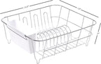 Sweet Home Collection 2 Piece Dish Drying Rack Set Drainer with Utensil Holder Simple Easy to Use Fits in Most Sinks, 14.5" x 13" x 5.25", White (Pack of 12)