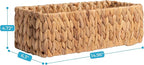Water Hyacinth Toilet Paper Storage Basket for Bathroom, Handwoven Natural Rattan Organizer for Countertop, Shelves & Vanity, Small Wicker Basket, 14.9"L x 6.3"W x 4.7"H
