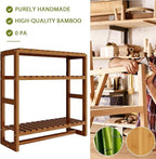 Over The Toilet Storage Bathroom Shelves Wall Mounted 3 Tier Space Saver Corner Shelf Organizer Bamboo Towel Rack Toilet Paper Cabinet with Hanging Rod Brown