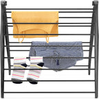 Whitmor Spacemaker Folding Drying Rack, Indoor Clothes Organizer with Patent-Pending Design, Space Saving, 6" L x 26" W x 51.5" H, Black