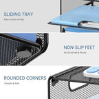 Daltack 3-Tier Paper Organizer with Handle, Mesh Desk Organizer Letter Tray, Paper Tray Organizer File Organizer for A4 File Folder, Black, 2 Pack