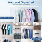 HOUSE DAY Plastic Hangers 20 Pack, Space Saving Clothes Hangers with Built-in Hooks, Durable & Strong Closet Organizers and Storage, Dorm Room Essential, Perfect for Shirts, Coat, Pants, Dress - White