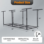 GarveeHome 3x8 ft Garage Ceiling Storage Racks, Overhead Garage Storage Rack Organization, Adjustable Ceiling Mounted Storage Racks, 600LBS Weight Capacity, Metal Garage Storage Organization Systerm