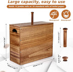 Bokon 32L Wooden Toilet Paper Holder with Lid and Handle, Waterproof and Mildew-Proof- Mega Capacity, Toilet Papers Organizer for Bathroom Standing for 9-12 Rolls Bathroom Accessories (Carbonized)