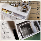Double Tilt Out Trash Can Cabinet, Dog-Resistant, Fits 13.8"H Bins (Max 11.8"x11.8" Base), Includes Removable Fabric Hamper, Easy Assembly, White for Kitchen & Laundry
