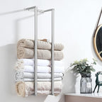 Towel Racks for Bathroom, Towel Holder for Bathroom Wall, 304 Stainless Steel Bathroom Towel Rack Wall Mounted for Storing Towels, Robes, Bathroom Towel Holder with Hooks, Bathroom Towel Storage, Pro