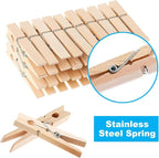 SenseYo 100 Pcs Wooden Clothespins Clips 4 Inch Large Wooden Clips for Hanging Clothes, Kitchen