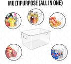 Clear Plastic Storage Bins, Perfect for Kitchen Organization or Pantry Organization and Storage, Laundry Room, Fridge, Freezer Organizer Plastic Storage Containers for Organizing, Cabinet Organizers