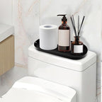 Toilet Tank Tray Bathroom Tray for Counter Top Organizer Black Metal Toilet Paper Basket Storage Toiletries Organizer for Bathroom, Living Room and Kitchen