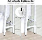 Nightcore Over-The-Toilet Storage, 3-Tier Freestanding Bathroom Organizer Shelf w/ 2 Hanging Hooks & Toilet Paper Holder, Multifunctional Metal Toilet Storage Rack for Bathroom Laundry (White)