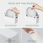 2Pcs Paper Plate Dispenser for 6-9.5 Inch Disposable Plates, Space-Saving Plastic, Foam and Paper Plate Storage Organizer for Cabinet, Countertop, RV or Outdoor (White)