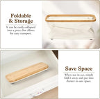 Toilet Paper Storage Basket with Bamboo Lid, Toilet Paper Holder with Storage, Free Standing Bathroom Storage Organizers with Non-Slip Bottom Beige, 1 Pack