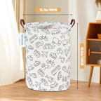 LANGYASHAN Laundry Basket Canvas Fabric Collapsible Organizer Basket for Storage Bin Toy Bins Gift Baskets Bedroom Clothes Children Nursery Hamper (Vehicle)