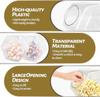 4 Pcs Plastic Candy Jars,71 Oz Clear Plastic Cookie Jars,Hexagonal Candy Containers with Lids for Kitchen,Dry Food,Candy,Dog Food,Cookies,Coffee Pod,Laundry Pod