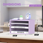 SUPEASY Wood Desk Organizer, 3 Tier Paper File Organizer for Desk, Wooden Desktop Organizer, Paper Letter Literature Mail Sorter, for Office School & Home Organization, Purple