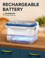 EAST OAK Cordless Electric Lunch Box for Adults, Heated Lunch Box Battery Powered with Automatic Heating, 5.5 Cups Portable Food Warmer with Insulated Carry Bag