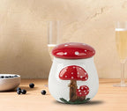 Airtight Cookie Jar Mushroom Cookie Jar With Lid Ceramic White Cookie Jars for Kitchen Counter Large Cookie Container Storage For Kitchen Counter