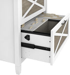 Bush Home Key West 2 Drawer Lateral File Cabinet in Pure White and Shiplap Gray, Document Storage for Home Office, Accent Chest with Drawers
